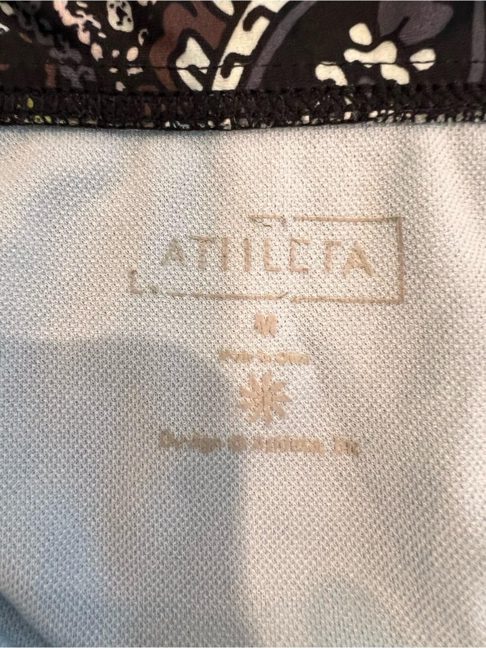 Athleta 3 pc bikini/tankini set 36D/M in brown blue paisley w gold beads - Picture 6 of 9